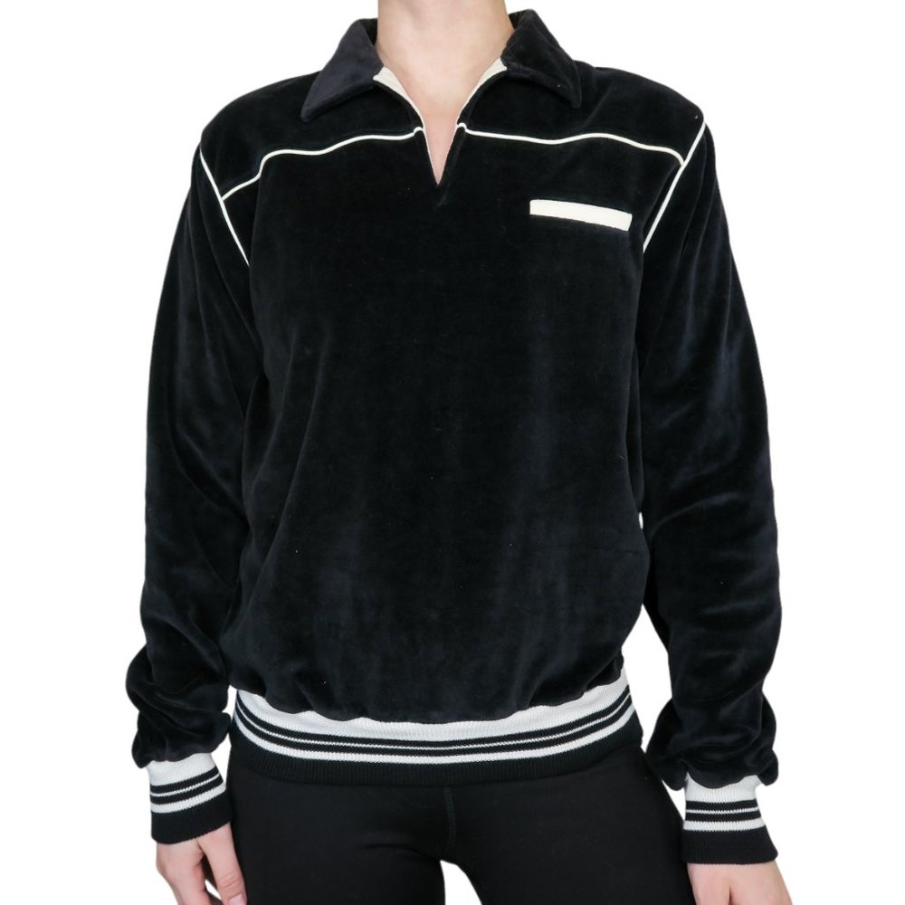 Vintage 90s Peter B Velour Collared Sweatshirt